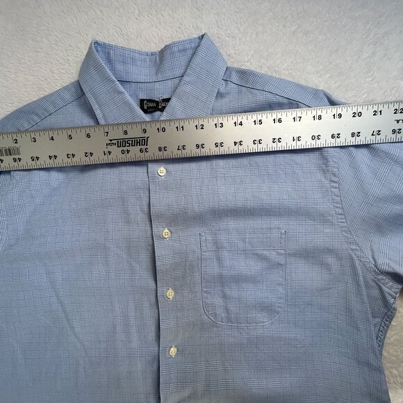 Gitman Bros Mens Blue Plaid Long Sleeve Button-Up Shirt XL 100% Cotton USA Made - Picture 5 of 7